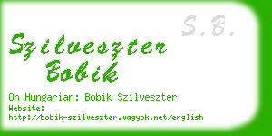 szilveszter bobik business card